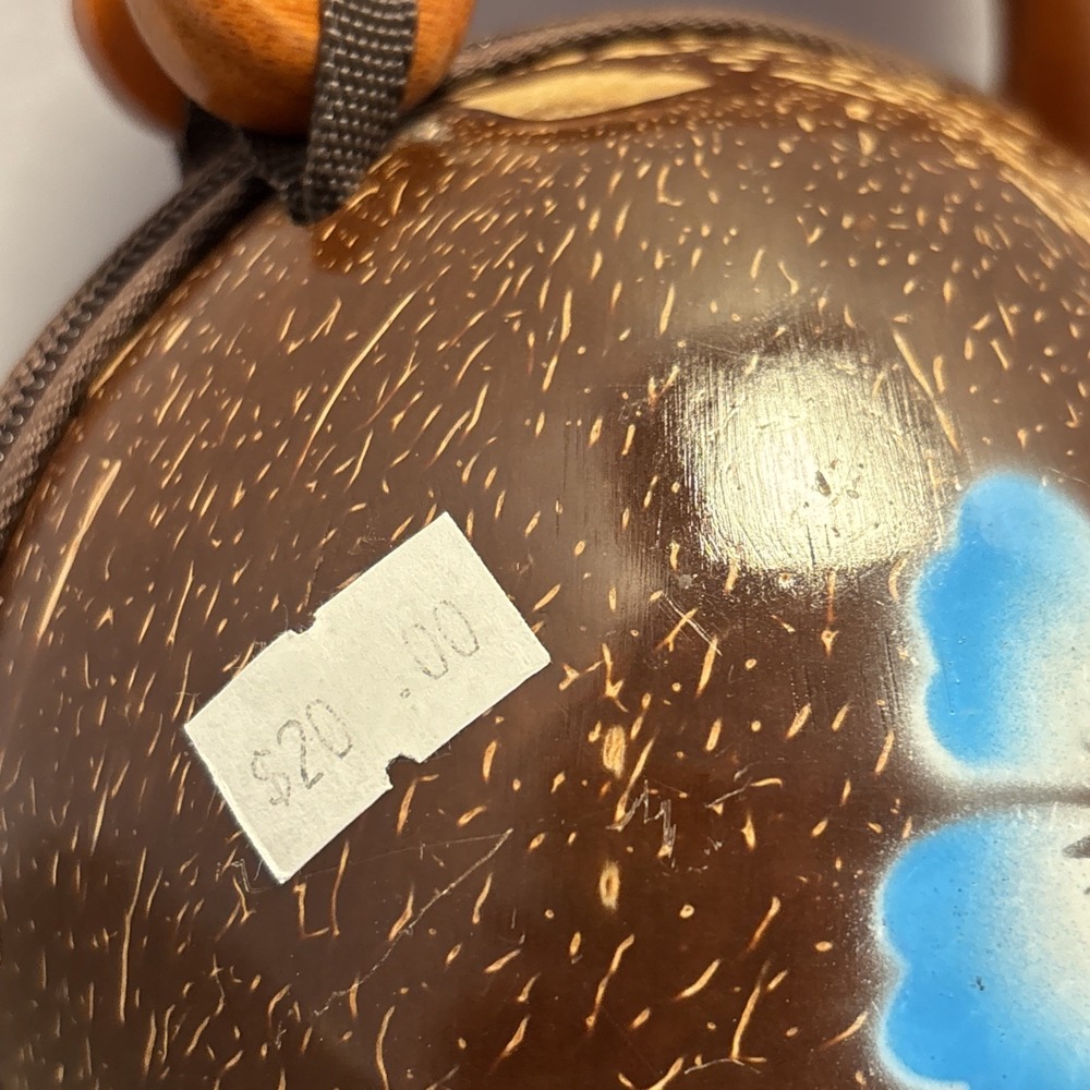 Coconut Bag Purse Bahamas With Handle‎ & Zipper Hawaiian Tropical - Picture 4 of 9